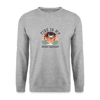 Welding Fire Spirit Element Metalworker Blacksmith - Unisex Sweatshirt - salt & pepper - Front - Alina (178cm) & Michal (187cm)