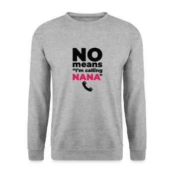 Grandparents Day Grandma Spoiling Favorite - Unisex Sweatshirt - salt & pepper - Front - Alina (178cm) & Michal (187cm)