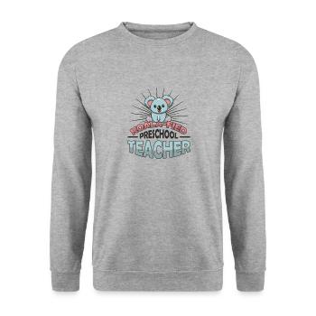 Koala-fied Koala Proud Preschool Teacher - Unisex Sweatshirt - salt & pepper - Front - Alina (178cm) & Michal (187cm)