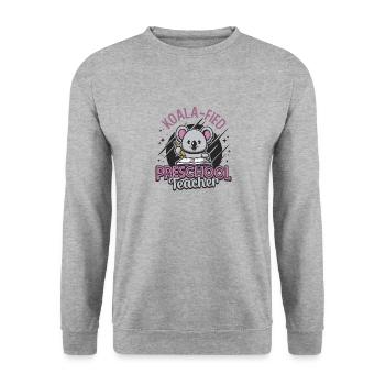 Koala-fied Koala Proud Preschool Teacher - Unisex Sweatshirt - salt & pepper - Front - Alina (178cm) & Michal (187cm)