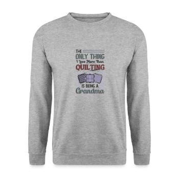 Nähen Quilter Oma Quilten - Unisex Pullover - Weißgrau meliert - Vorne - Alina (178cm) & Michal (187cm)