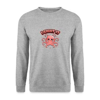 I Eight It Octopi 8 Arms Ocotpus - Unisex Sweatshirt - salt & pepper - Front - Alina (178cm) & Michal (187cm)