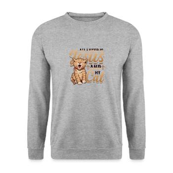 All I need is Jesus and my cat - Unisex Sweatshirt - salt & pepper - Front - Alina (178cm) & Michal (187cm)