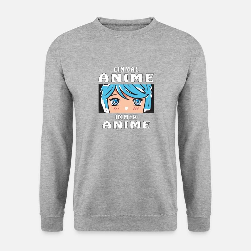 EINMAL ANIME IMMER ANIME - Unisex Pullover - Weißgrau meliert