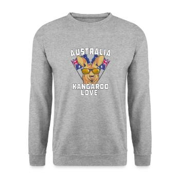 AUSTRALIA KANGAROO LOVE - Unisex Sweatshirt - salt & pepper - Front - Alina (178cm) & Michal (187cm)
