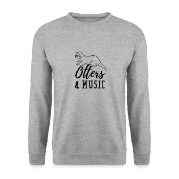 Musicien clé de musique, animaux de la forêt et - Sweat-shirt Unisexe - gris chiné - Devant - Alina (178cm) & Michal (187cm)