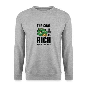Objectifs d’argent Citations de vie Message positif - Sweat-shirt Unisexe - gris chiné - Devant - Alina (178cm) & Michal (187cm)