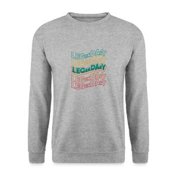 Fitnessstudio Bodybuilding Bein Tag - Unisex Pullover - Weißgrau meliert - Vorne - Alina (178cm) & Michal (187cm)