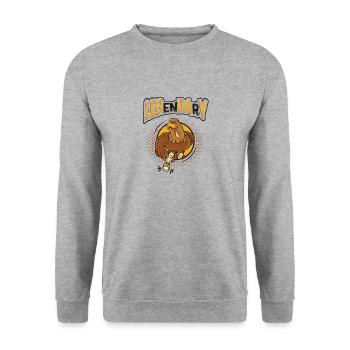 Fitnessstudio Bodybuilding Bein Tag - Unisex Pullover - Weißgrau meliert - Vorne - Alina (178cm) & Michal (187cm)