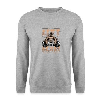 Lifting Like a Beast Weightlifting Bodybuilder - Unisex Sweatshirt - salt & pepper - Front - Alina (178cm) & Michal (187cm)