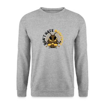Hassen Sie Nicht Meditieren Sie Kundalini Yoga - Unisex Pullover - Weißgrau meliert - Vorne - Alina (178cm) & Michal (187cm)