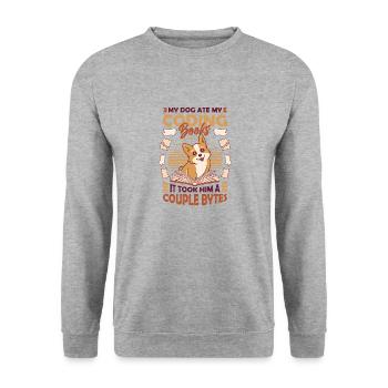 Dog Bytes Code Computer Joke Programming - Unisex Sweatshirt - salt & pepper - Front - Alina (178cm) & Michal (187cm)