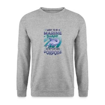 Marine biologist, my life has a porpoise - Unisex Sweatshirt - salt & pepper - Front - Alina (178cm) & Michal (187cm)