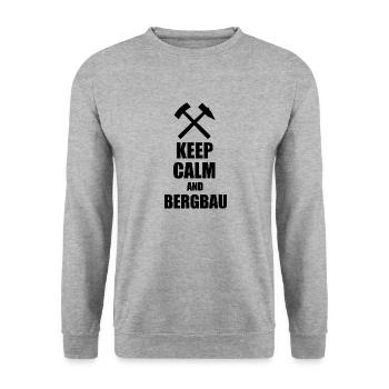 Erzgebirge Bergbau - Unisex Pullover - Weißgrau meliert - Vorne - Alina (178cm) & Michal (187cm)