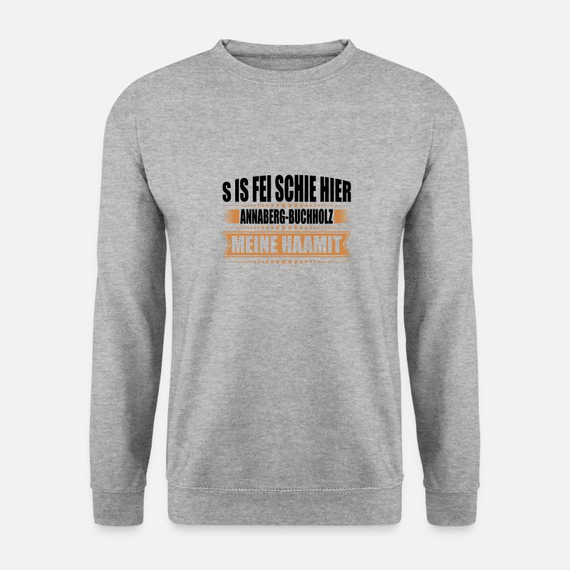 Erzgebirge Heimat Annaberg - Unisex Pullover - Weißgrau meliert