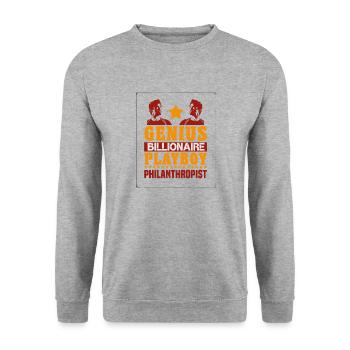 Genius Billionaire T-Shirt - Unisex Sweatshirt - salt & pepper - Front - Alina (178cm) & Michal (187cm)