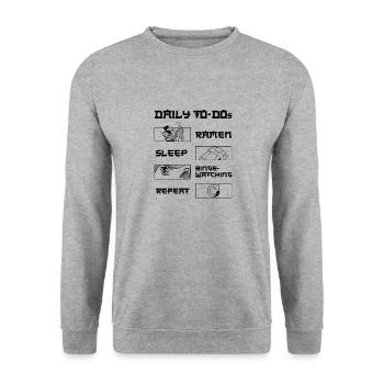 Fan de cinéma Daily Binge Watcher Ramen Lover - Sweat-shirt Unisexe - gris chiné - Devant - Alina (178cm) & Michal (187cm)