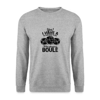 Régime de retraite Boule - Sweat-shirt Unisexe - gris chiné - Devant - Alina (178cm) & Michal (187cm)