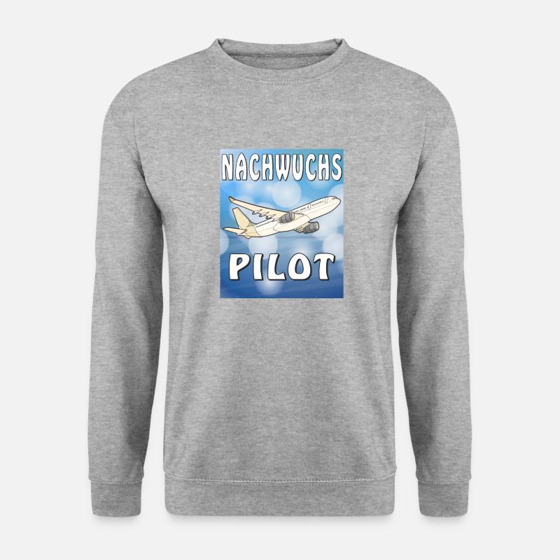 FLUGZEUG NACHWUCHS PILOT - Unisex Pullover - Weißgrau meliert