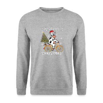 COW BIKE LOOK FORWARD TO CHRISTMAS - Unisex Sweatshirt - salt & pepper - Front - Alina (178cm) & Michal (187cm)
