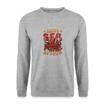 Floppy Sea Spider Octopus - Unisex Sweatshirt - salt & pepper - Front - Alina (178cm) & Michal (187cm)