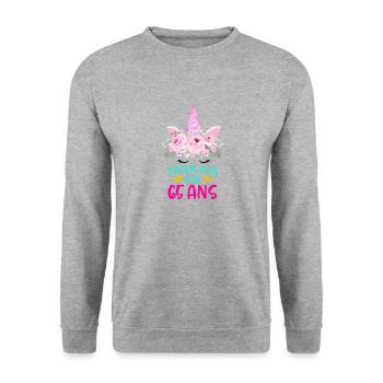 Enfant T Shirt 65 Ans Fille Anniversaire Cadeau - Unisex Sweatshirt - salt & pepper - Front - Alina (178cm) & Michal (187cm)