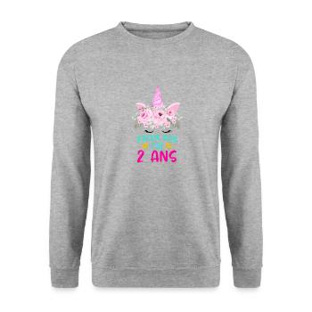 Enfant T Shirt 2 Ans Fille Anniversaire Cadeau - Unisex Sweatshirt - salt & pepper - Front - Alina (178cm) & Michal (187cm)