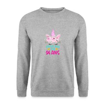 Enfant T Shirt 94 Ans Fille Anniversaire Cadeau - Unisex Sweatshirt - salt & pepper - Front - Alina (178cm) & Michal (187cm)