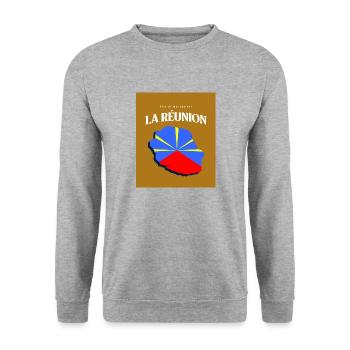 Fier de mes Racines La Réunion Or - Sweat-shirt Unisexe - gris chiné - Devant - Alina (178cm) & Michal (187cm)
