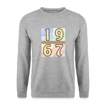 BIRTHDAY YEAR 1967 - Unisex Sweatshirt - salt & pepper - Front - Alina (178cm) & Michal (187cm)