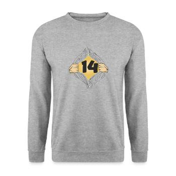 14 PUT ON SHIRT - Unisex Sweatshirt - salt & pepper - Front - Alina (178cm) & Michal (187cm)