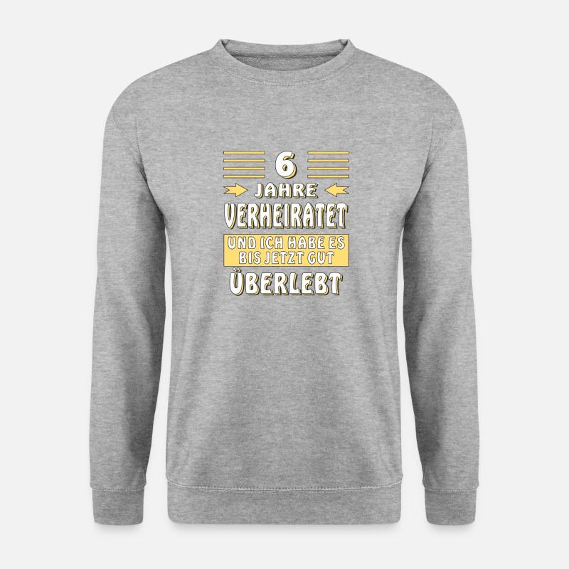 6 JAHRE VERHEIRATET - Unisex Pullover - Weißgrau meliert