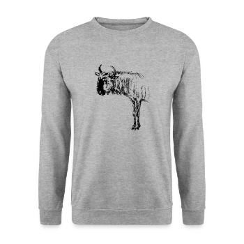 black ink blue wildebeest - Unisex Sweatshirt - salt & pepper - Front - Alina (178cm) & Michal (187cm)