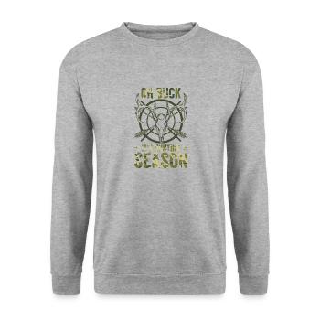 Hunting Season Vintage Antler Wild Animal Hunt - Unisex Sweatshirt - salt & pepper - Front - Alina (178cm) & Michal (187cm)