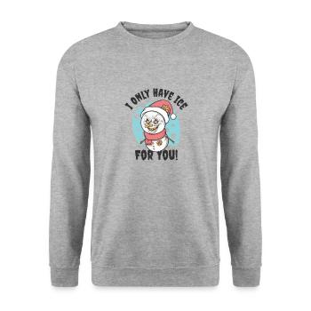 Halloween Scary Christmas Horror Fan Scary Snowman - Unisex Sweatshirt - salt & pepper - Front - Alina (178cm) & Michal (187cm)