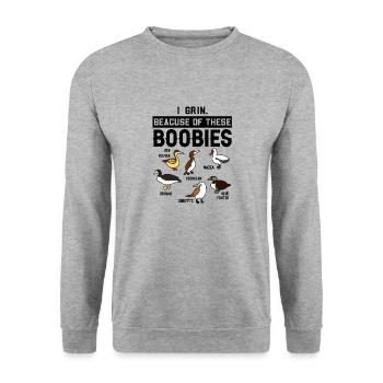 Funny Booby Seabirds Collection - Unisex Sweatshirt - salt & pepper - Front - Alina (178cm) & Michal (187cm)