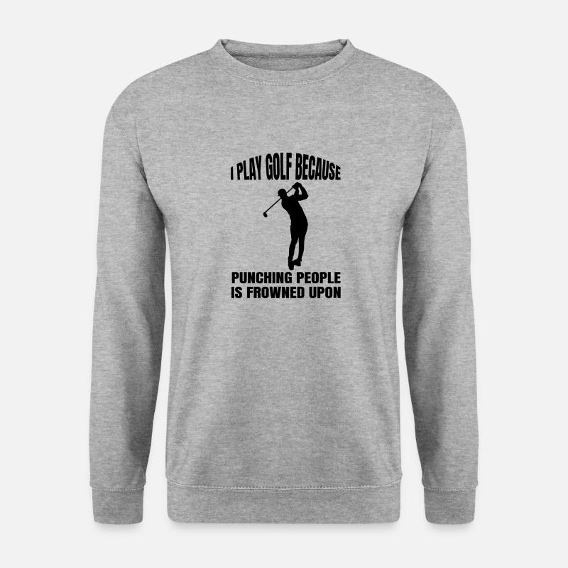 Golf Golfspielerin Golfschläger Spruch Golfball - Unisex Pullover - Weißgrau meliert