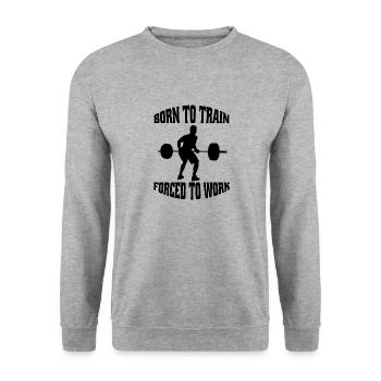 Fitness Athletes Muscle Bodybuilders Strength Training - Unisex Sweatshirt - salt & pepper - Front - Alina (178cm) & Michal (187cm)