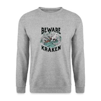 Méfiez-vous du Kraken - Sweat-shirt Unisexe - gris chiné - Devant - Alina (178cm) & Michal (187cm)