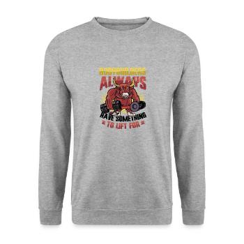 Bodybuilder Haben Etwas Zu Heben Für Gewicht - Unisex Pullover - Weißgrau meliert - Vorne - Alina (178cm) & Michal (187cm)