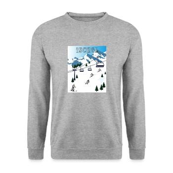 SKI ISCHGL - Sweat-shirt Unisexe - gris chiné - Devant - Alina (178cm) & Michal (187cm)