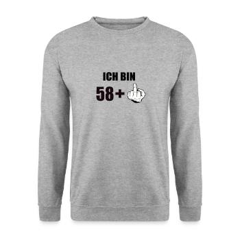 59 Geburtstag - Unisex Pullover - Weißgrau meliert - Vorne - Alina (178cm) & Michal (187cm)