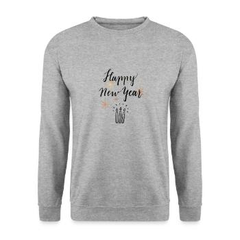 Happy New Year - Sweat-shirt Unisexe - gris chiné - Devant - Alina (178cm) & Michal (187cm)