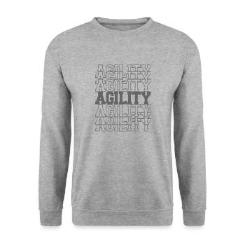 Agility lettering - Unisex Sweatshirt - salt & pepper - Front - Alina (178cm) & Michal (187cm)