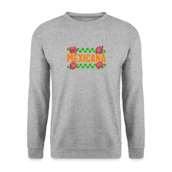 Chemise Mexicana, Cadeau Floral Morena Femmes pour - Sweat-shirt Unisexe - gris chiné - Devant - Alina (178cm) & Michal (187cm)