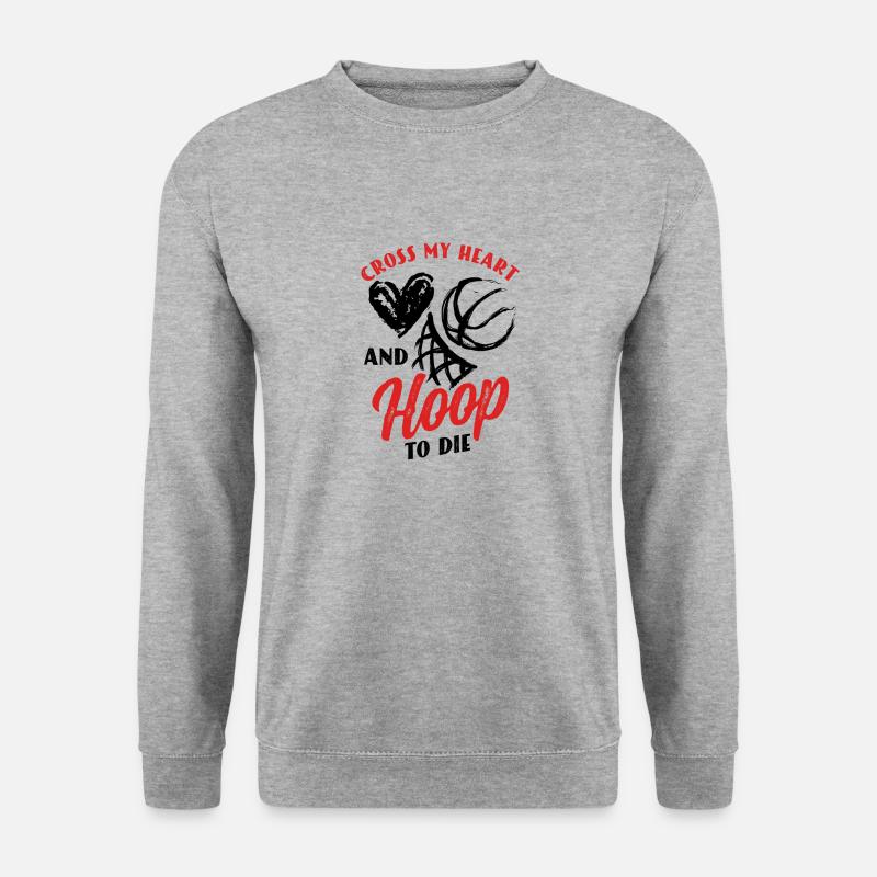 Basketballspieler Mannschaftstrainer Heartbeat - Unisex Pullover - Weißgrau meliert
