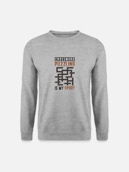 Krydsord er min sport - Unisex sweater - hvidgrå meleret