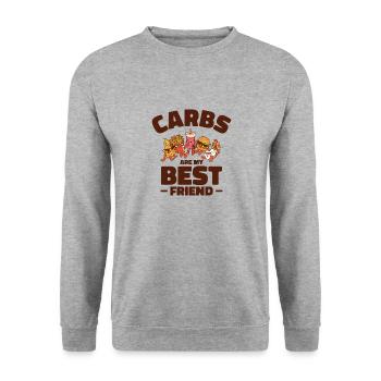 Kohlenhydrate Bester Freund Fast Food Gesundheit - Unisex Pullover - Weißgrau meliert - Vorne - Alina (178cm) & Michal (187cm)