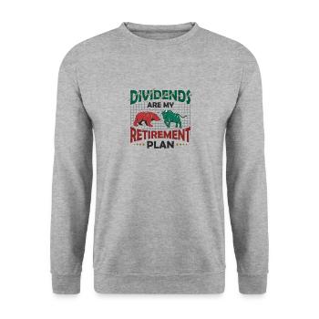 Les dividendes sont mon plan de retraite - Sweat-shirt Unisexe - gris chiné - Devant - Alina (178cm) & Michal (187cm)