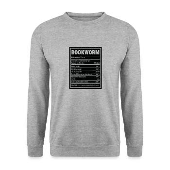 Book Lover Bookworm Nutritional Values Reader - Unisex Sweatshirt - salt & pepper - Front - Alina (178cm) & Michal (187cm)